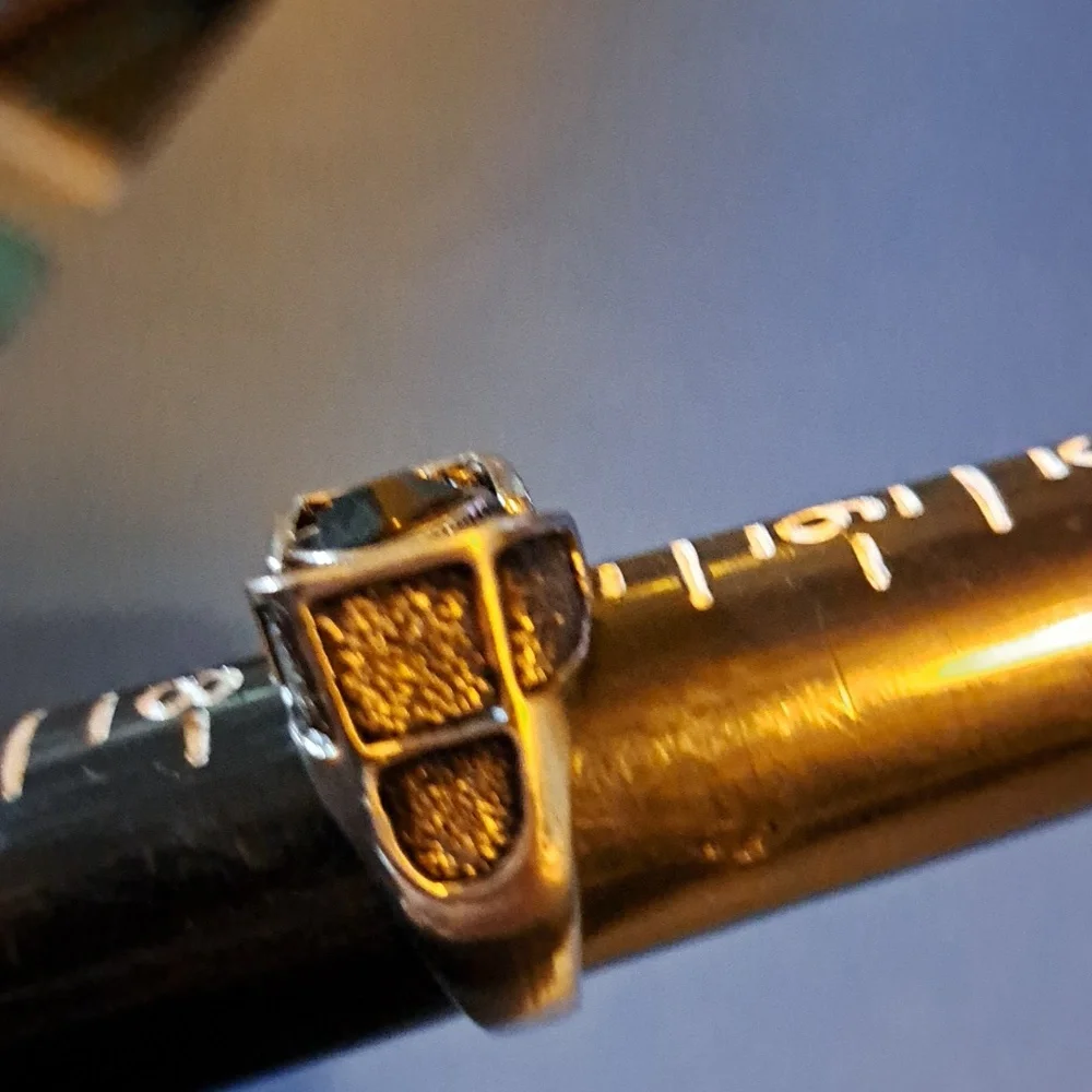 Ring size 7 black silver tone
